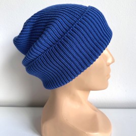 Beanie czapka z wełny merino VARELLA 100% Baby Merino 33 Jaskrawoniebieski