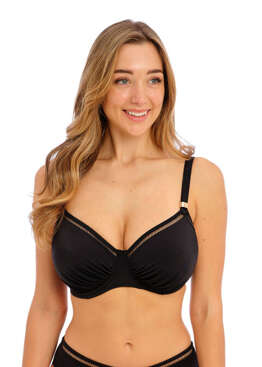 Biustonosz kąpielowy Fantasie Swim EAST HAMPTON FS502801BLK Uw Gathered Full Cup Bikini Top Black