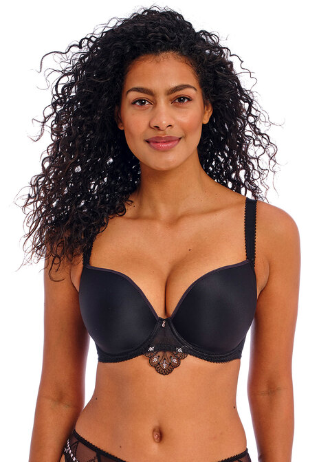 Biustonosz Freya LOVELAND AA401031BOR Uw Moulded Plunge T-shirt Bra Boudoir Noir