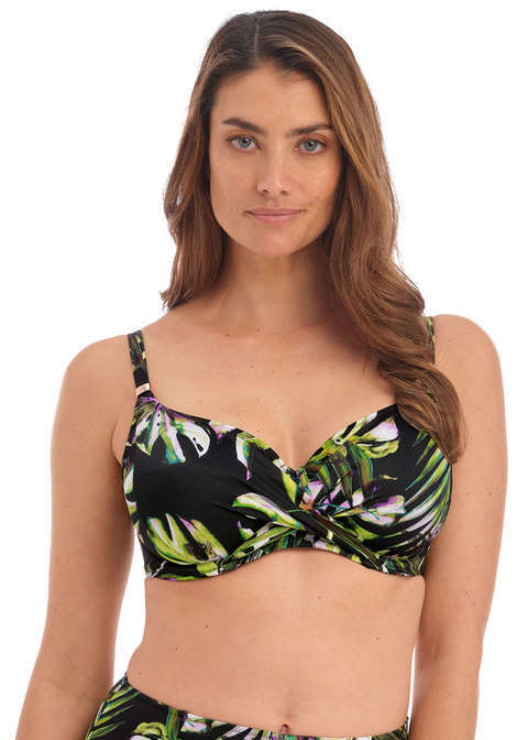 Biustonosz kąpielowy Fantasie Swim PALM VALLEY FS6760BLK Uw Wrap Front Full Cup Bikini Top Black