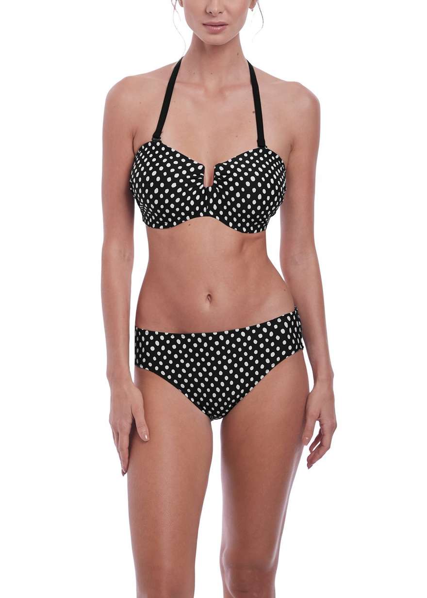 KOMPLET - Strój kąpielowy dwuczęściowy Fantasie Swim SANTA MONICA Black & White - wybierz fasony i rozmiary (30F, 30FF, 32DD, 36DD)