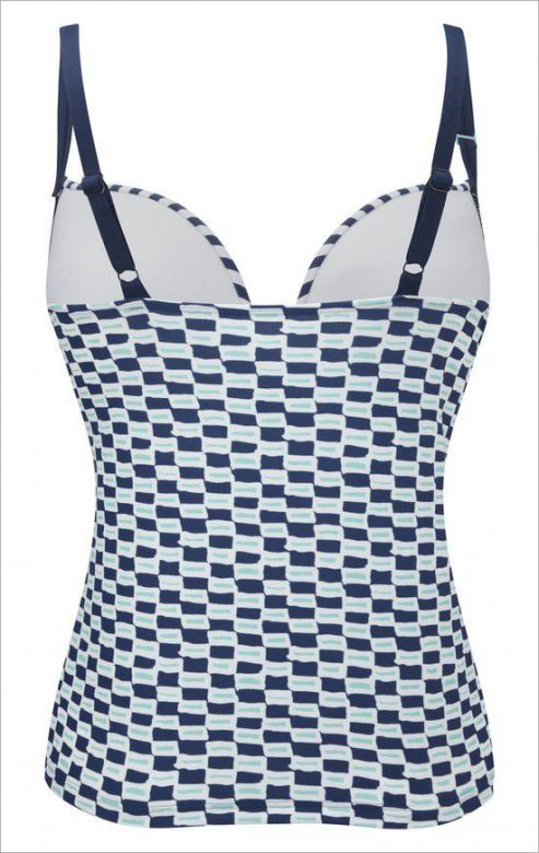 Tankini Cleo LUCILLE CW0061 Moulded Plunge Nautical Print