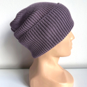 Beanie czapka z wełny merino VARELLA 100% Baby Merino 40 Ametyst