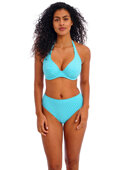 Figi kąpielowe Freya Swim JEWEL COVE AS7236TUR High Waist Bikini Brief Stripe Turquoise