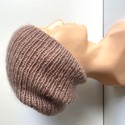 Handmade Czapka damska AUREA 100% Baby Merino plus moher i jedwab 49 Pustynna Róża