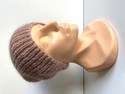 Handmade Czapka damska AUREA 100% Baby Merino plus moher i jedwab 49 Pustynna Róża