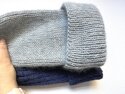 Ręcznie robiona czapka beanie AUREA 100% Baby Merino plus moher i jedwab 22 Szaro Błękitny