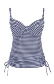 Tankini balkonowe Panache Swim GINGHAM SW1741 Renee Balcony Tankini Top Navy Gingham