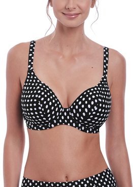 Biustonosz kąpielowy Fantasie Swim SANTA MONICA FS6722BLI Uw Plunge Bikini Top Black & White