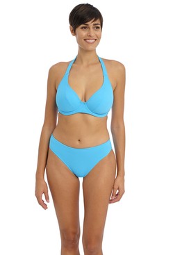 KOMPLET - Sttrój kąpielowy Freya JEWEL COVE Plain Turquoise - z wybranym biustonoszem i majtkami klasycznymi (28F, 30E)