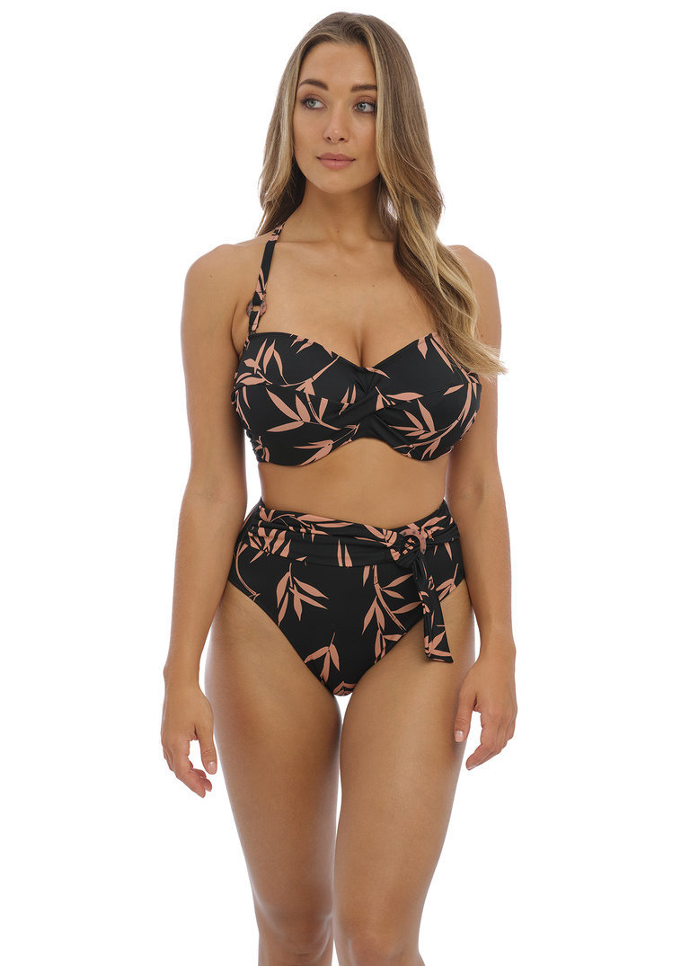 Biustonosz kąpielowy Fantasie Swim LUNA BAY FS502409LAK Uw Twist Bandeau Bikini Top Lacquered Black