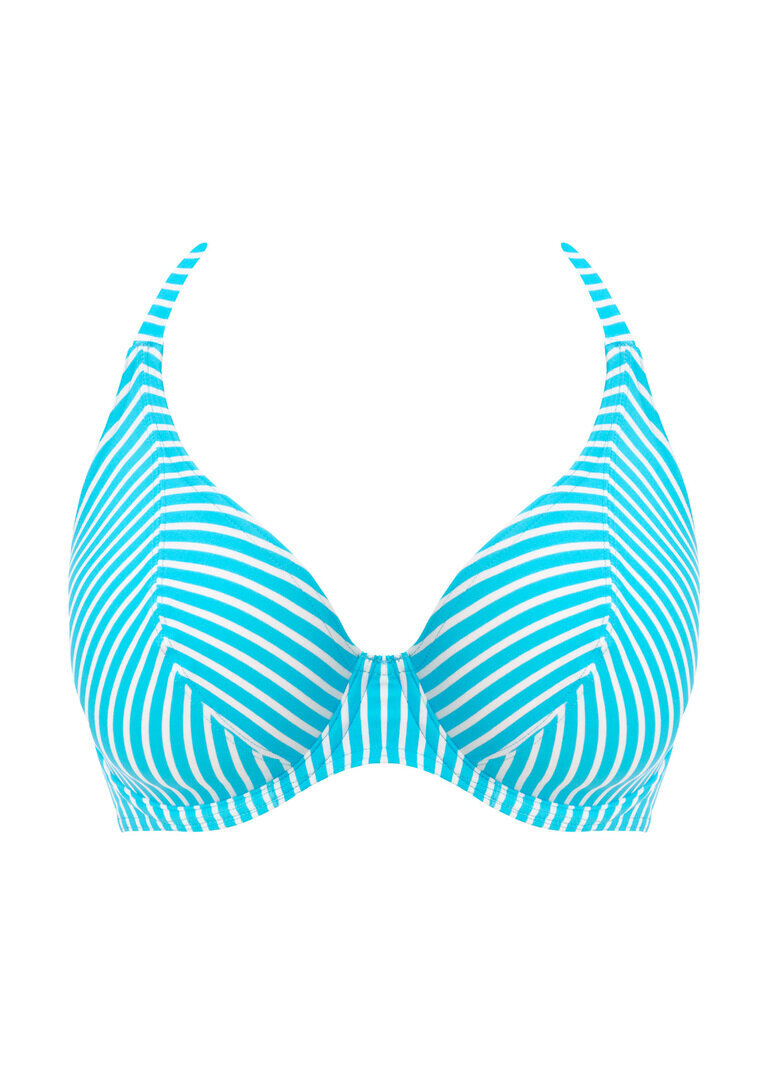 Biustonosz kąpielowy Freya JEWEL COVE AS7232TUR Uw Halter Bikini Top Stripe Turquoise