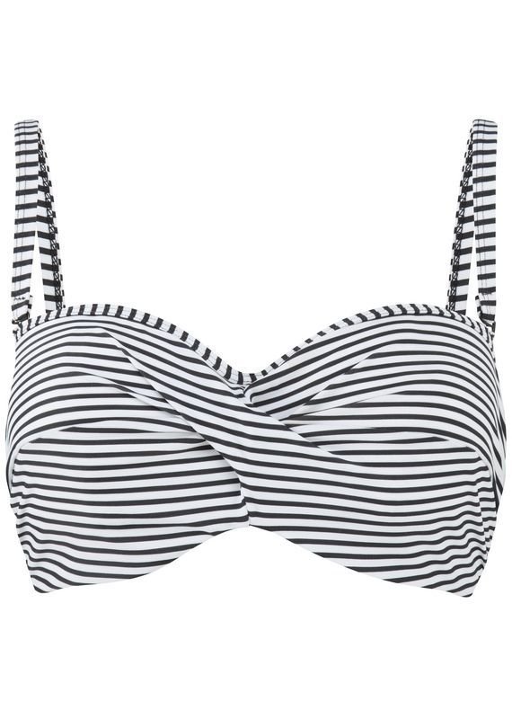 Biustonosz kąpielowy Panache Swim ANYA STRIPE SW0893 Bandeau Bikini Black/White