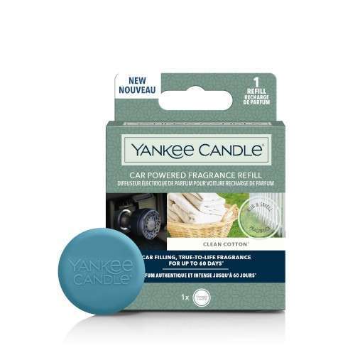 Elektryczny odświeżacz do samochodu - uzupełniacz Yankee Candle CLEAN COTTON