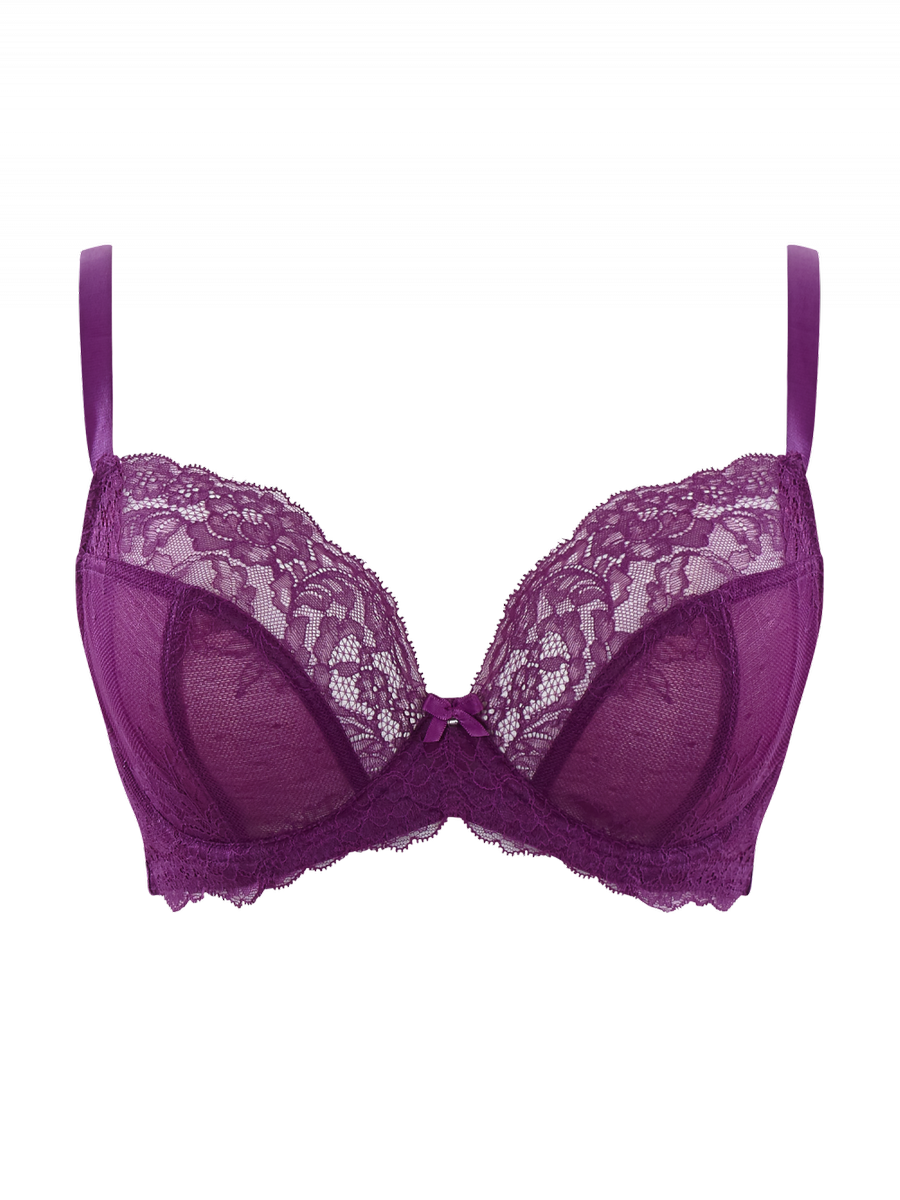 KOMPLET bielizny Panache ANA Damson 9396x Plunge (30FF, 36FF, 36G, 36GG)+ 9395x Brief