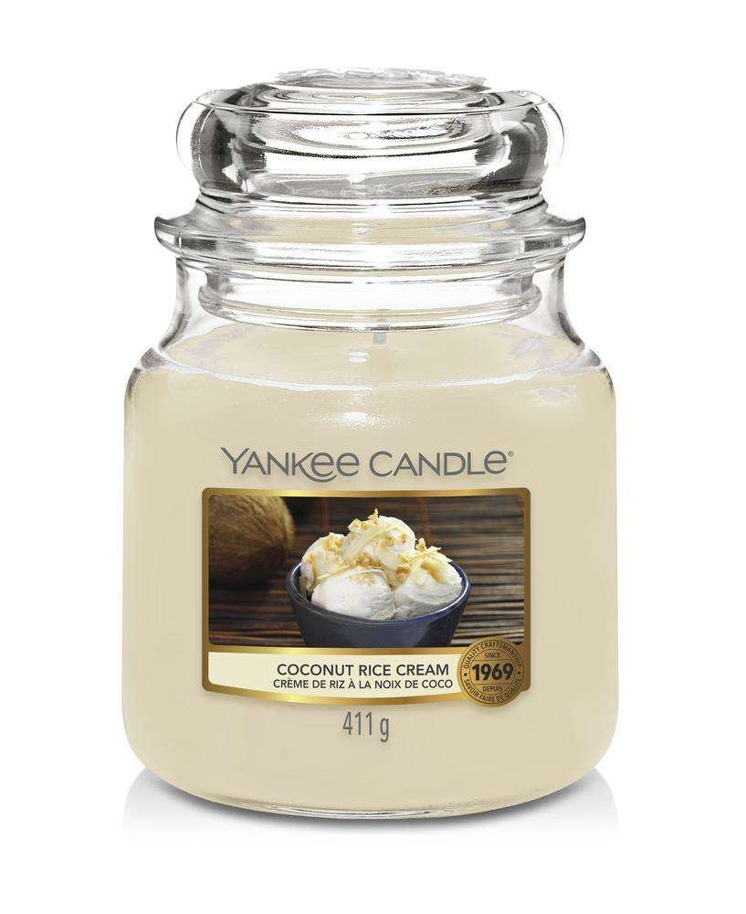 Średnia świeca zapachowa Yankee Candle COCONUT RICE CREAM