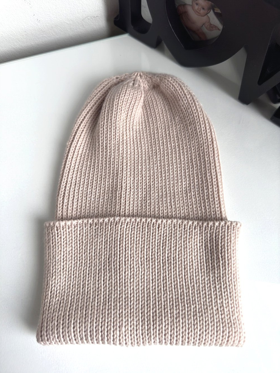 Beanie czapka z wełny merino VARELLA 100% Baby Merino 59 Pszeniczny