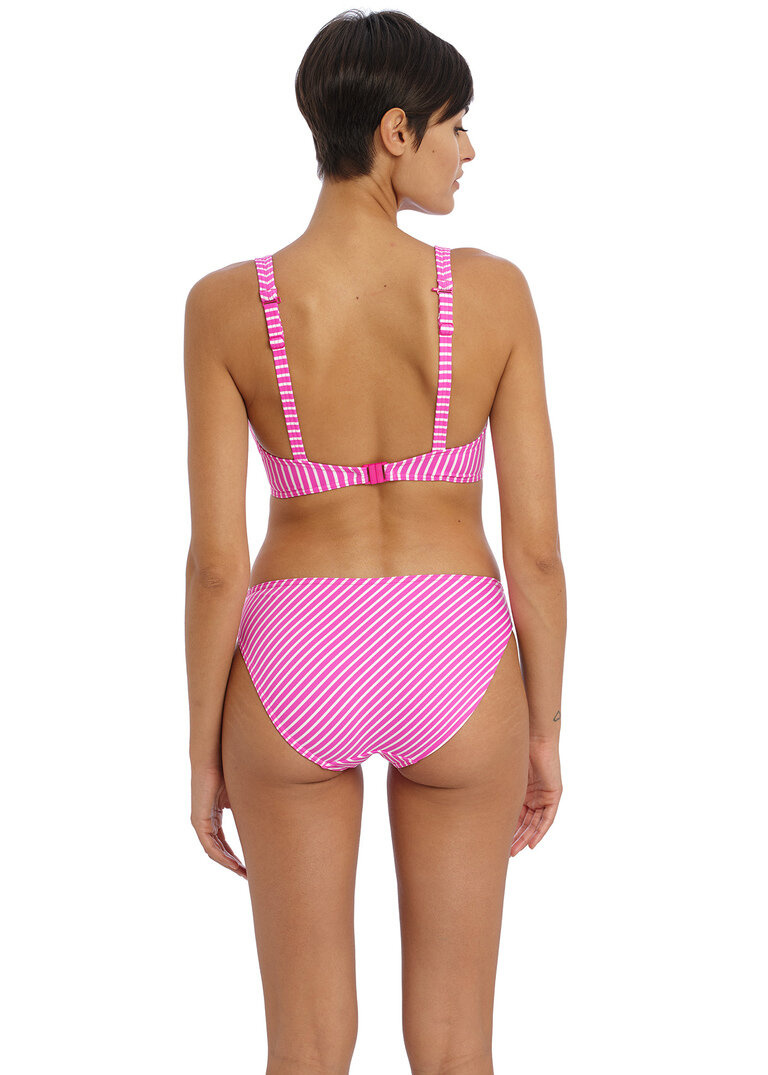 Biustonosz kąpielowy Freya JEWEL COVE AS7230SRA Uw High Apex Bikini Top Stripe Raspberry