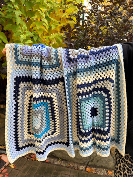 Ręcznie robiony Koc baby merino dla dziecka 100x100 cm