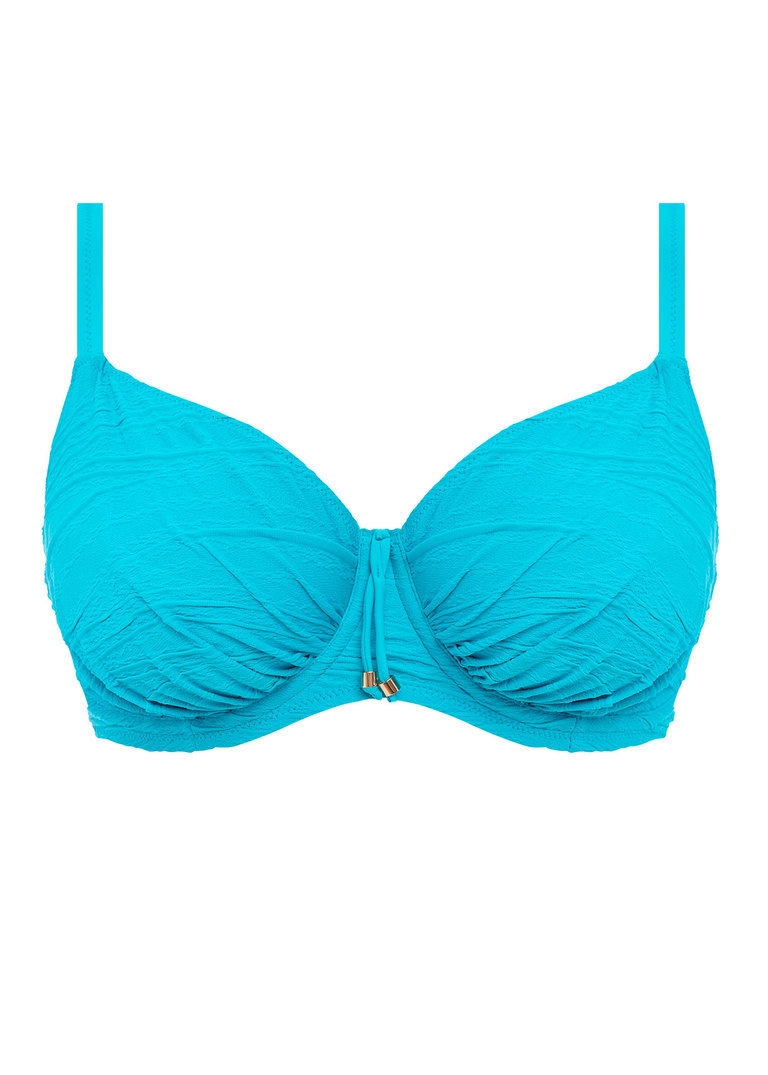 Strój kąpielowy dwuczęściowy Fantasie Swim BEACH WAVES FS502201BRD Uw Gathered Full Cup Bikini Top Bluebird 38FF + figi XL