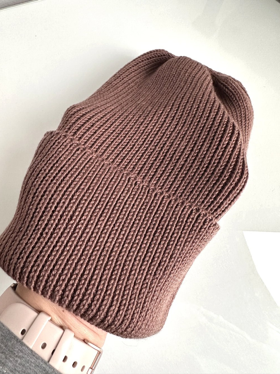 Beanie czapka z wełny merino VARELLA 100% Baby Merino 52 Czekolada