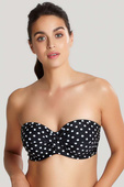 Biustonosz kąpielowy Panache Swim ANYA SPOT SW1013 Bandeau Bikini Black/White