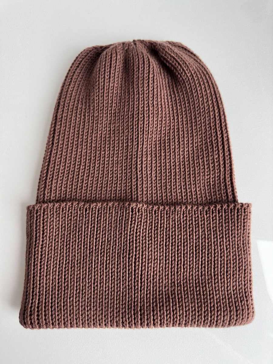 Beanie czapka z wełny merino VARELLA 100% Baby Merino 52 Czekolada