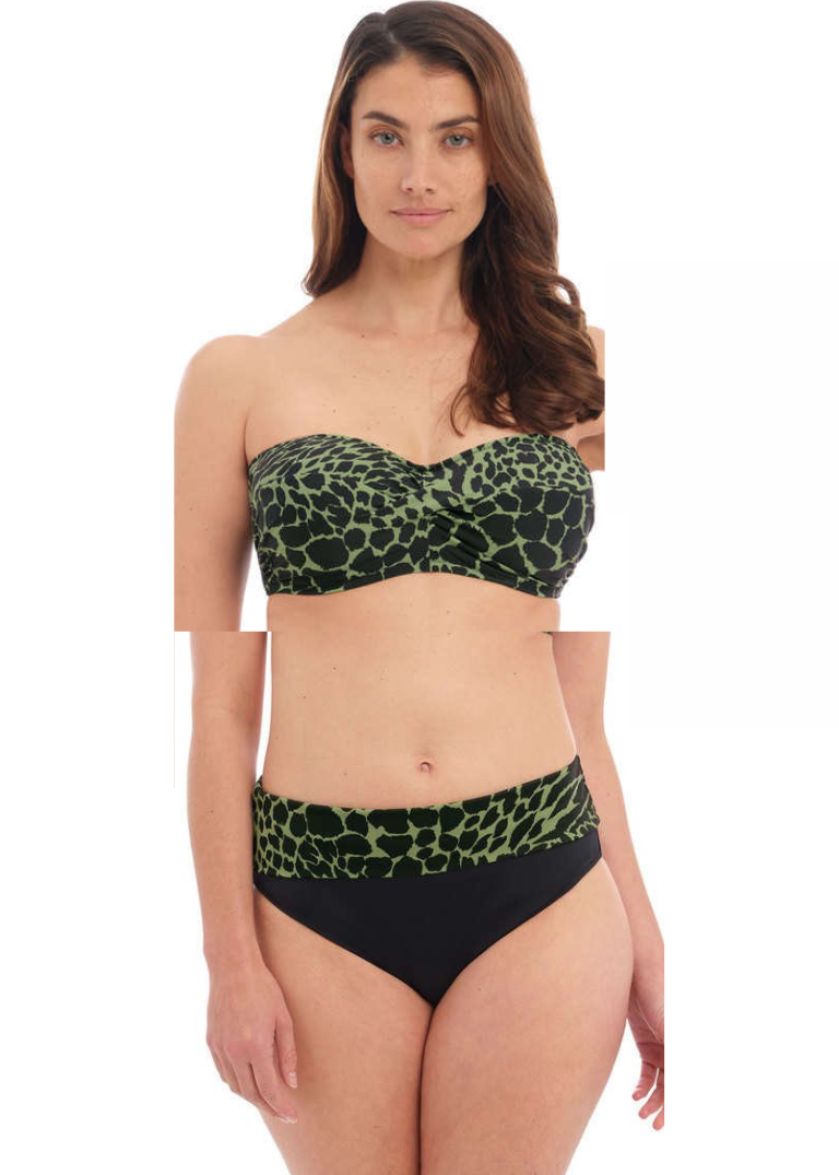 KOMPLET - Strój kąpielowy bandeau Fantasie Swim BOA VISTA FS500609PRI + FS500677PRI (38FF + XL lub XXL)