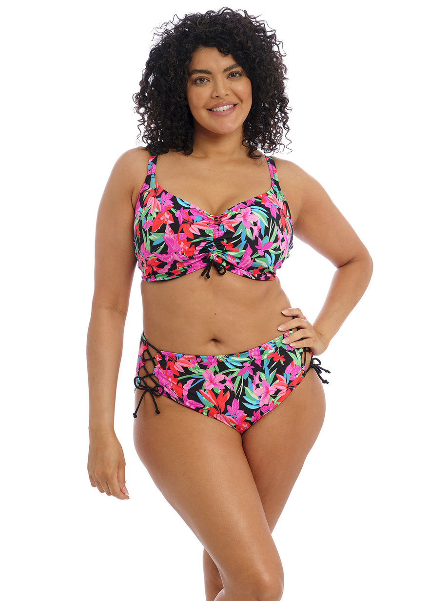 KOMPLET - Biustonosz kąpielowy Elomi Swim SAVANETA ES801306BLK Uw Bikini Top Black (34H) + wybrane majtki