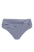 Figi kąpielowe Panache Swim GINGHAM SW1729 Midi Gathered Bikini Bottoms Navy Gingham