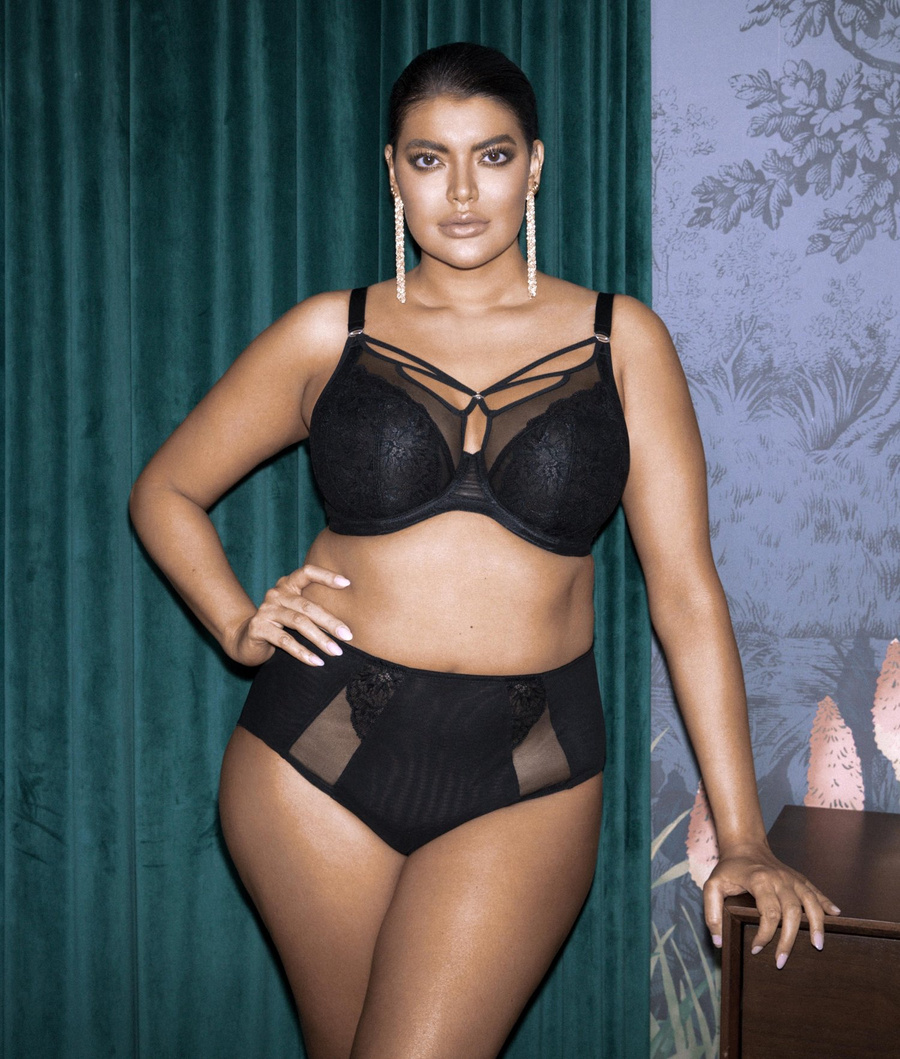 Biustonosz Elomi BRIANNA EL8080BLK Uw Plunge Bra Black