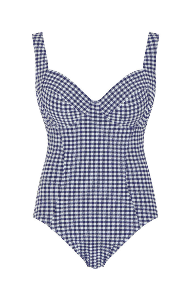 Strój kąpielowy jednoczęściowy Panache GINGHAM SW1720 Paloma Balcony Swimsuit Navy Gingham