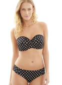 Figi kąpielowe Panache Swim ANYA SPOT SW1019 Gather Pant Black/White