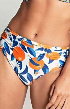 Figi kąpielowe midi Panache Swim SICILY SW1729 Midi Gathered Bikini Bottoms Sicily Print