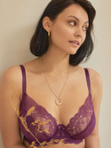 KOMPLET bielizny Panache ANA Damson 9396x Plunge (36FF, 36G, 36GG) + majtki 9395x