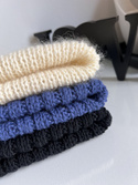 Ręcznie robiona czapka beanie AUREA 100% Baby Merino plus moher i jedwab 02 Ecru