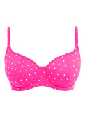 KOMPLET - Biustonosz kąpielowy Freya JEWEL COVE AS7231RAY Uw Sweetheart Bikini Top Raspberry + majtki klasyczne