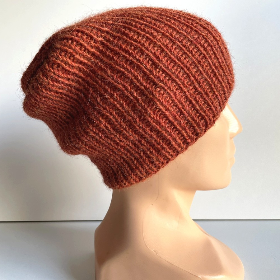 Ręcznie robiona Czapka KIARA 100% Alpaka 2925 Rdza