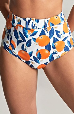 Wysokie figi kąpielowe Panache Swim SICILY SW1845 High Waist Belted Bikini Bottoms Sicily Print