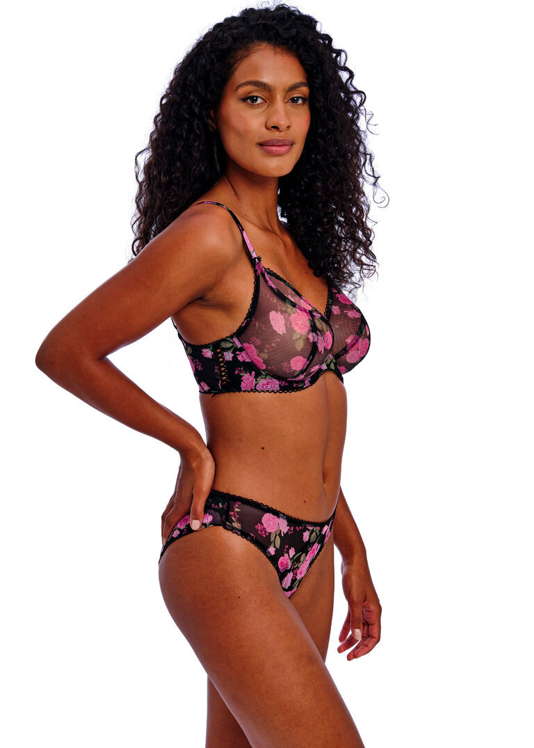 Biustonosz Freya ROSE BLOSSOM AA402402BKR Uw Plunge Bra Black Rose