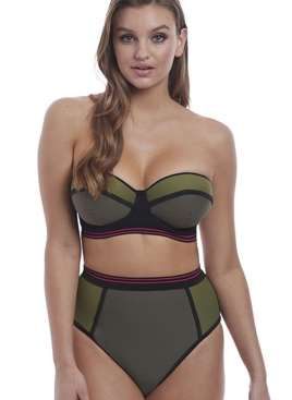 Figi kąpielowe Freya CLUB ENVY AS6825KHI High Waist / Leg Brief Khaki