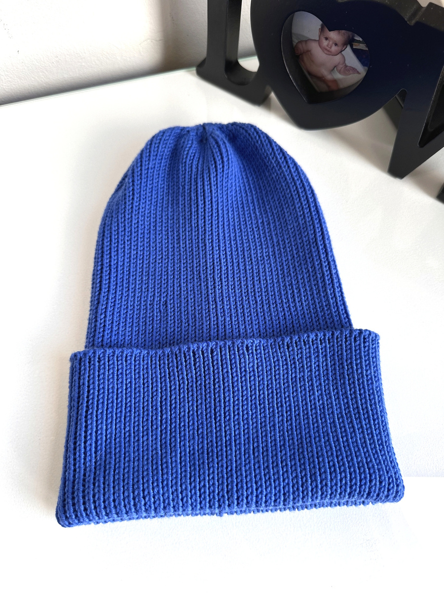 Beanie czapka z wełny merino VARELLA 100% Baby Merino 33 Jaskrawoniebieski