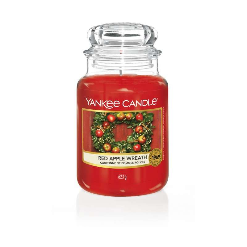 Duża świeca zapachowa Yankee Candle RED APPLE WREATH