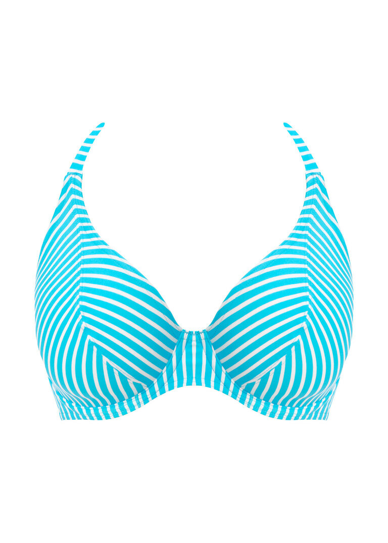 Biustonosz kąpielowy Freya JEWEL COVE AS7232TUR Uw Halter Bikini Top Stripe Turquoise