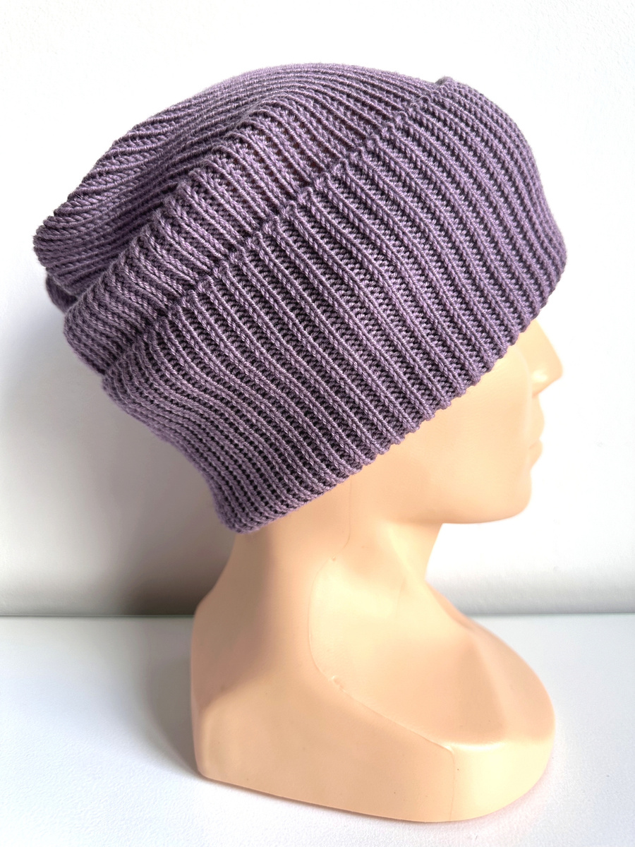 Beanie czapka z wełny merino VARELLA 100% Baby Merino 40 Ametyst