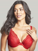 Biustonosz Panache ANA 9391 High Apex Padded Plunge Bra Salsa Red