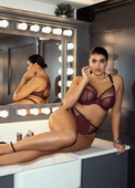 Biustonosz Elomi MATILDA EL8900WID Uw Plunge Bra Wine Diamond