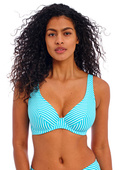 Biustonosz kąpielowy Freya JEWEL COVE AS7230TUR Uw High Apex Bikini Top Stripe Turquoise