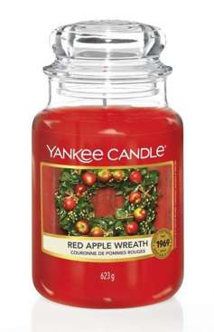 Duża świeca zapachowa Yankee Candle RED APPLE WREATH