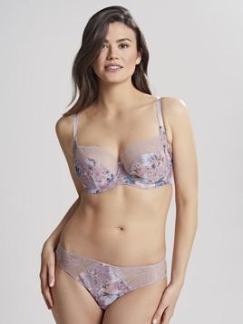 KOMPLET - Biustonosz Panache JASMINE 6951 Balconnet Spring Floral (34HH, 36FF, 36G, 36J) + figi brazylijskie